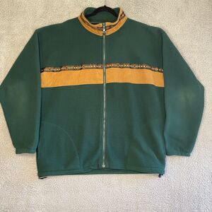 Vintage Black Mountain Outdoor Gear Fleece Green Aztec Jacket Coat Mens XL